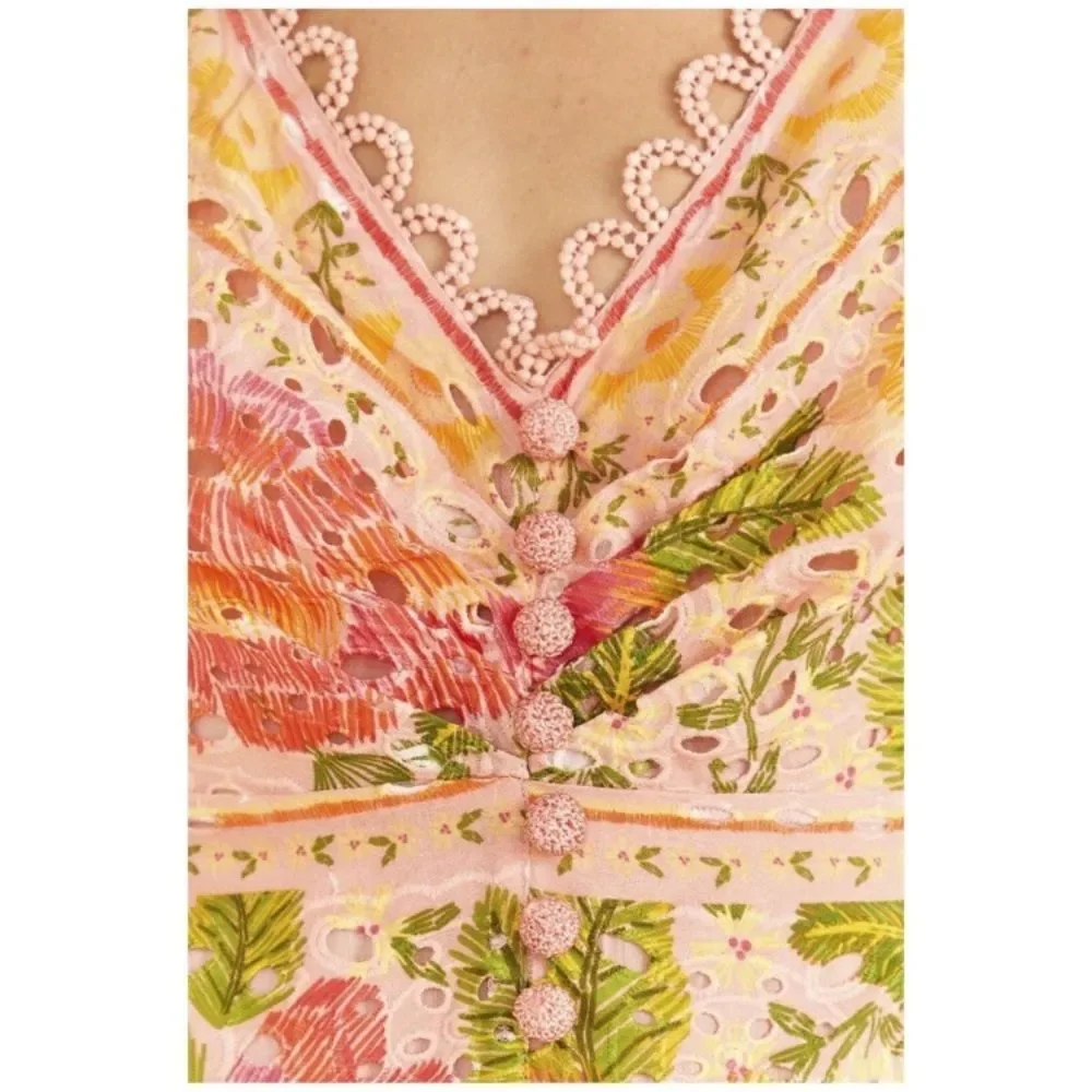 FARM RIO Blooming Floral Embroidered Handkerchief Dress - Picture 6 of 15
